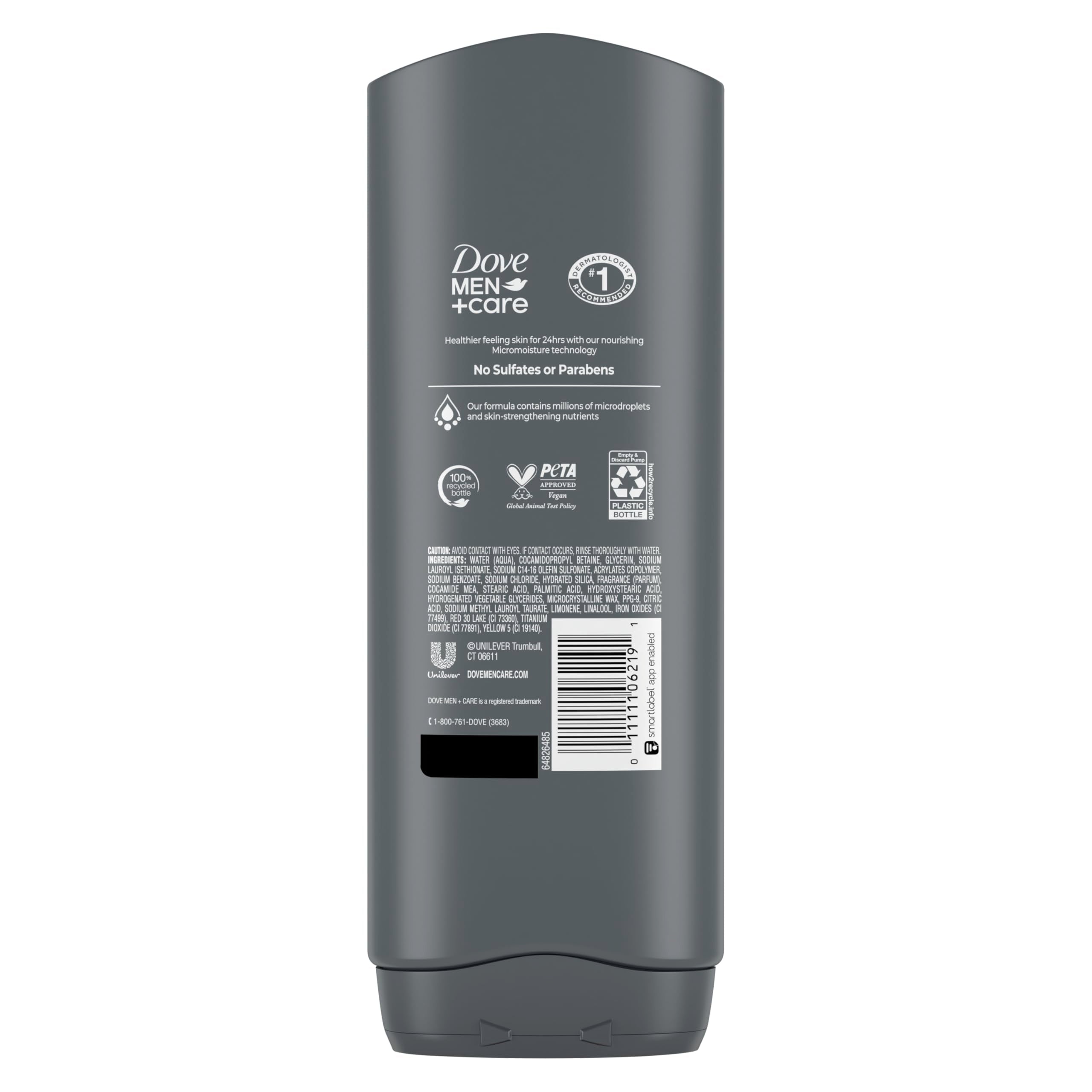 Dove Men+Care Men 4 Count Exfoliating Deep Clean Body & Face Wash For Men with 24-Hour Nourishing Micromoisture Technology 18 oz